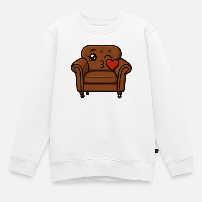 Couchi s’embrasse - Sweat Premium enfant bio - blanc
