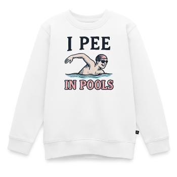 I Pee in Pools – Lustiges Pool Shirt - Sweat Premium enfant bio - blanc - Devant - AI Model Kid Male (0cm)