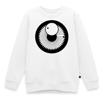 Sonnenauge – Kosmische Kornkreiskunst - Kinder Premium Organic Sweatshirt - Weiß - Vorne - AI Model Kid Male (0cm)