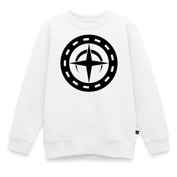 Himmlischer Kompass Kornkreis Kunst - Kinder Premium Organic Sweatshirt - Weiß - Vorne - AI Model Kid Male (0cm)