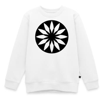 Stellar Bloom – Kornkreis-Mandala - Kinder Premium Organic Sweatshirt - Weiß - Vorne - AI Model Kid Male (0cm)