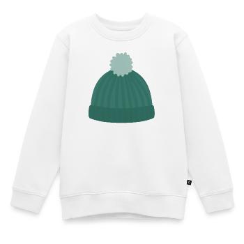 Strickmütze mit Pom Pom - Kinder Premium Organic Sweatshirt - Weiß - Vorne - AI Model Kid Male (0cm)