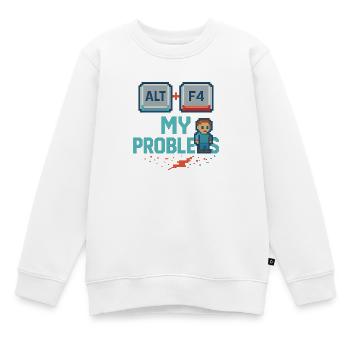 Alt + F4 My Problems - Kinder Premium Organic Sweatshirt - Weiß - Vorne - AI Model Kid Male (0cm)