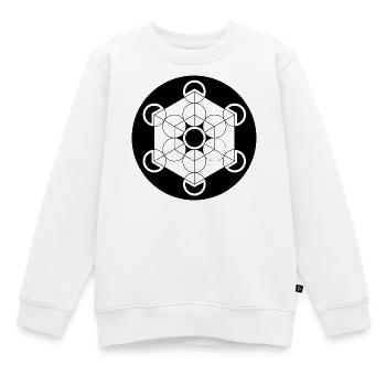 Metatrons Würfel-Kornkreis - Kinder Premium Organic Sweatshirt - Weiß - Vorne - AI Model Kid Male (0cm)