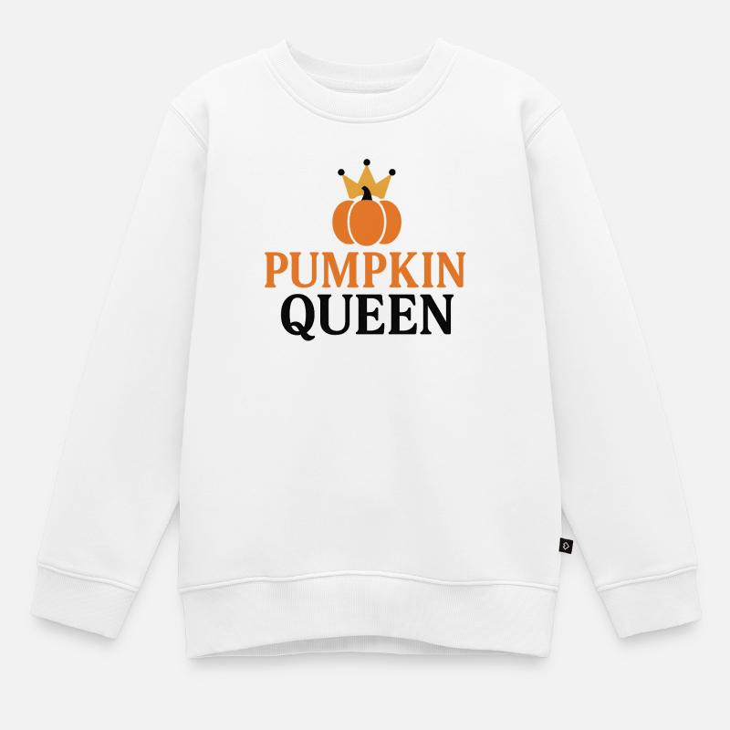 Conception de reines de citrouilles - Sweat Premium enfant bio - blanc