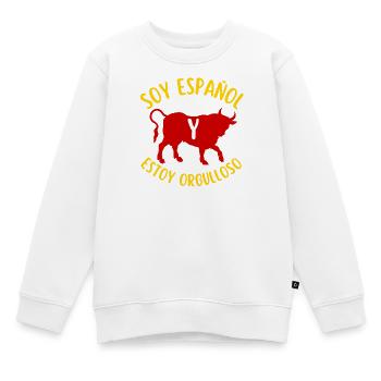Spanish and proud of it - Kids Premium Organic Sweatshirt - white - Front - AI Model Kid Male (0cm)