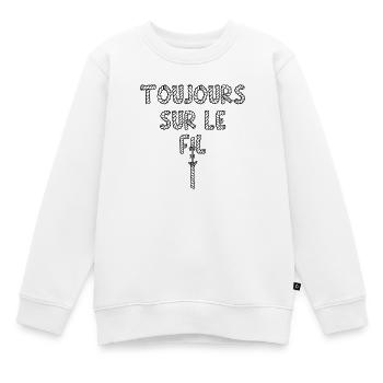 IMMER AM RANDE! (Gefahr, Risiko) - Kinder Premium Organic Sweatshirt - Weiß - Vorne - AI Model Kid Male (0cm)