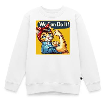 Kitty Rosie, l’amour des chats - Sweat Premium enfant bio - blanc - Devant - AI Model Kid Male (0cm)