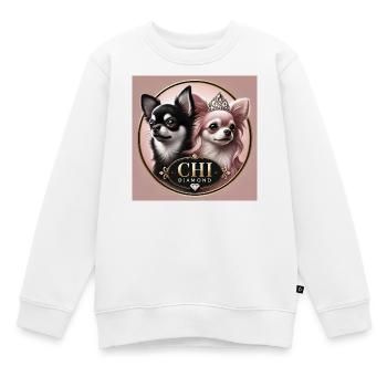 T-shirt Chihuahua pour femme avec motif diadème - Sweat Premium enfant bio - blanc - Devant - AI Model Kid Male (0cm)