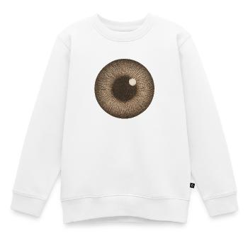 Brauner Iris Nahaufnahme - Kinder Premium Organic Sweatshirt - Weiß - Vorne - AI Model Kid Male (0cm)