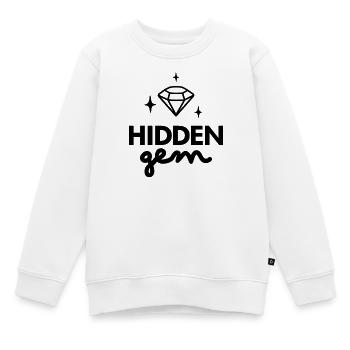Verstecktes Edelstein-Diamant-Logo - Kinder Premium Organic Sweatshirt - Weiß - Vorne - AI Model Kid Male (0cm)