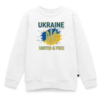Ukraine Unity and Freedom - Kids Premium Organic Sweatshirt - white - Front - AI Model Kid Male (0cm)