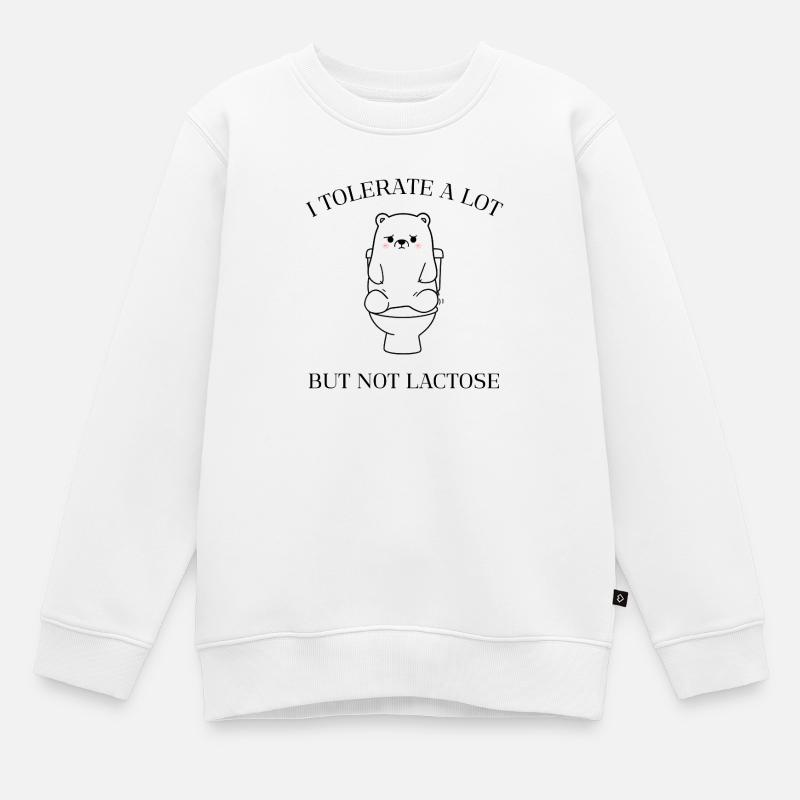 Sad Teddy – Pas de plaisir avec le lactose - Sweat Premium enfant bio - blanc