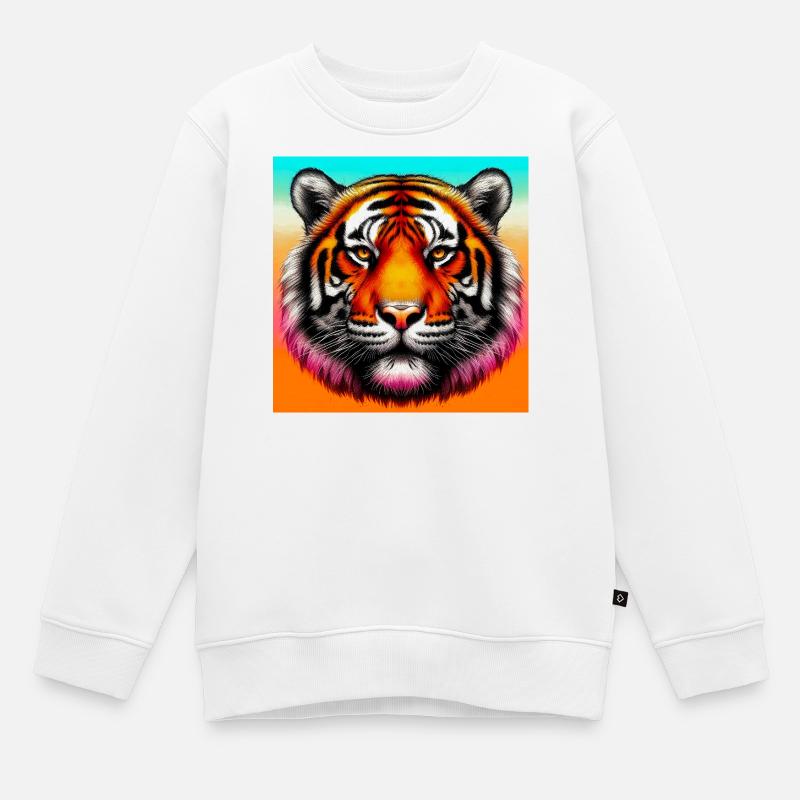 Tiger - Kinder Premium Organic Sweatshirt - Weiß
