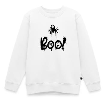 Schwarze Komposition mit Spinne, die mit Adler bemalt ist - Kinder Premium Organic Sweatshirt - Weiß - Vorne - AI Model Kid Male (0cm)