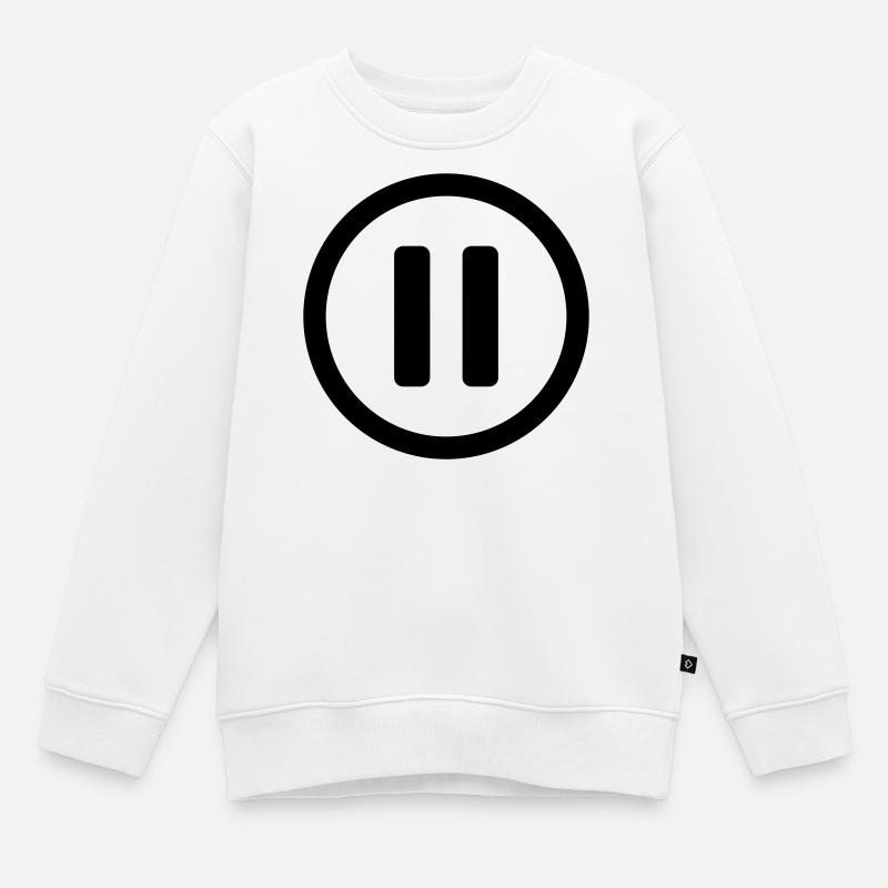 Icon Pause - Kinder Premium Organic Sweatshirt - Weiß