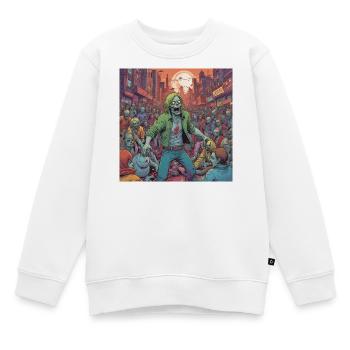 Tempête de zombies en ville - Sweat Premium enfant bio - blanc - Devant - AI Model Kid Male (0cm)
