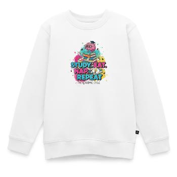 Study Eat Nap Repeat - Akademischer Zyklus für Studenten - Kinder Premium Organic Sweatshirt - Weiß - Vorne - AI Model Kid Male (0cm)