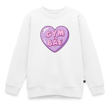 Gym Is Bae Bubble Coeur Pastel Dessin animé - Sweat Premium enfant bio - blanc - Devant - AI Model Kid Male (0cm)