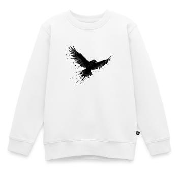 Schwarzer Rabe im Tintenflug - Kinder Premium Organic Sweatshirt - Weiß - Vorne - AI Model Kid Male (0cm)