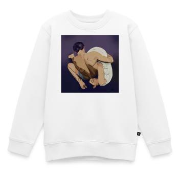 Étreinte contemporaine - Sweat Premium enfant bio - blanc - Devant - AI Model Kid Male (0cm)