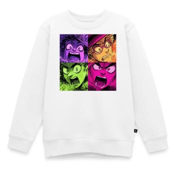 Farbenexplosion Schreie Collage Hexen - Kinder Premium Organic Sweatshirt - Weiß - Vorne - AI Model Kid Male (0cm)