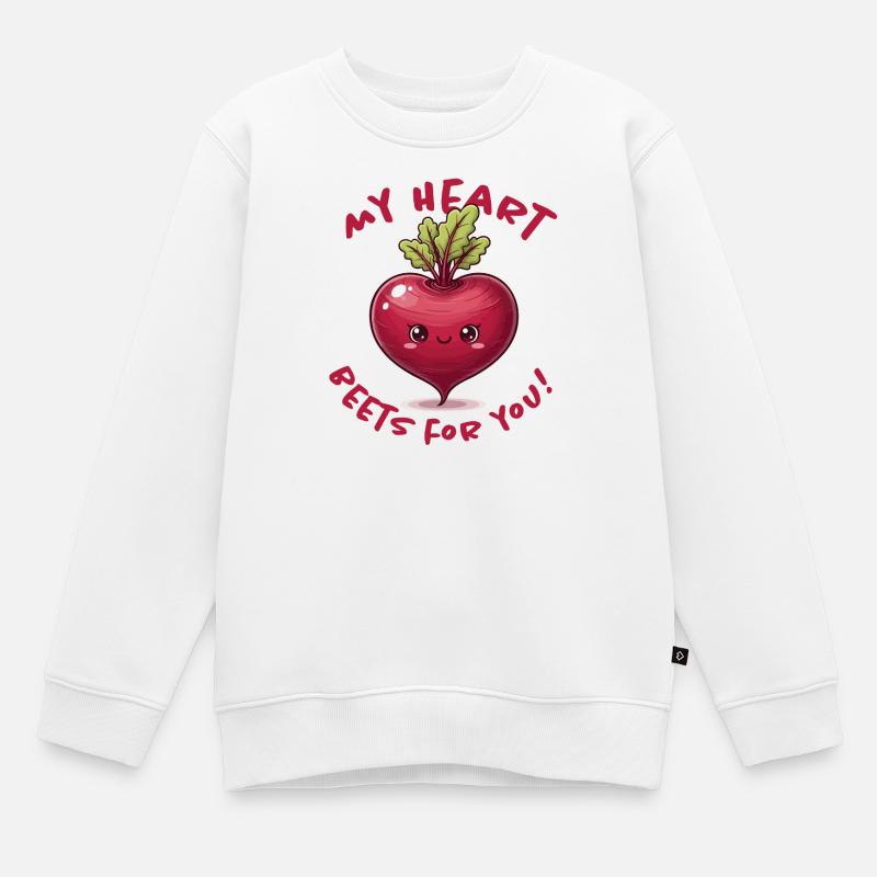 Message d’amour du cœur - Sweat Premium enfant bio - blanc