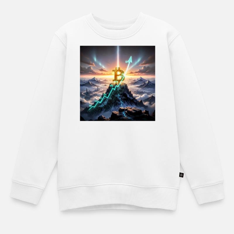 Bitcoin Summit Climb 3D - Sweat Premium enfant bio - blanc
