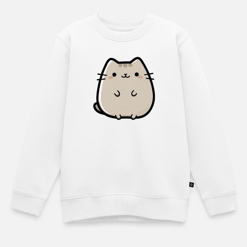 mignon petit chat chibi - Sweat Premium enfant bio - blanc