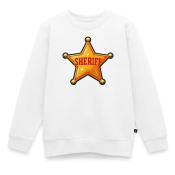 Illustration d’étoile de shérif - Sweat Premium enfant bio - blanc - Devant - AI Model Kid Male (0cm)
