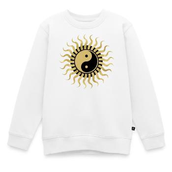 Goldene Yin Yang Sohle - Kinder Premium Organic Sweatshirt - Weiß - Vorne - AI Model Kid Male (0cm)