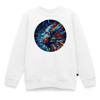 Geometrischer bunter Schrei - Kinder Premium Organic Sweatshirt - Weiß - Vorne - AI Model Kid Male (0cm)
