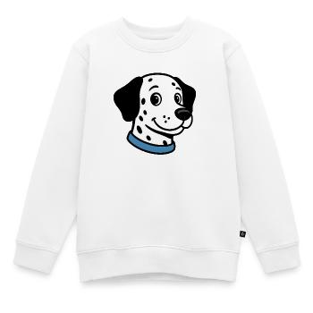 Dalmatiner mit blauer Halskette - Kinder Premium Organic Sweatshirt - Weiß - Vorne - AI Model Kid Male (0cm)