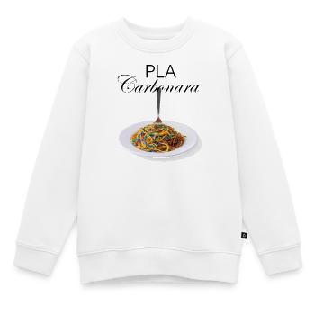 PLA Carbonara - Sweat Premium enfant bio - blanc - Devant - AI Model Kid Male (0cm)