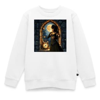 Viktorianischer Mond im Steinturm - Kinder Premium Organic Sweatshirt - Weiß - Vorne - AI Model Kid Male (0cm)