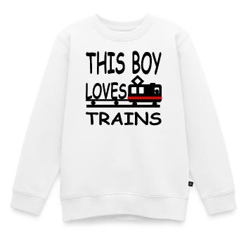 Züge - Kinder Premium Organic Sweatshirt - Weiß - Vorne - AI Model Kid Male (0cm)