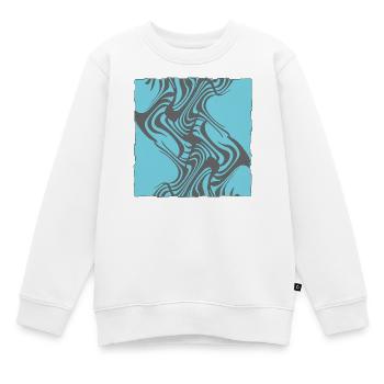 Zebraisches Muster Cyan - Kinder Premium Organic Sweatshirt - Weiß - Vorne - AI Model Kid Male (0cm)