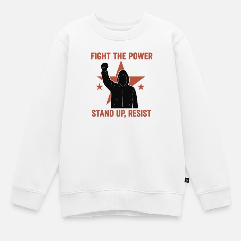 Fight the Power - Kinder Premium Organic Sweatshirt - Weiß