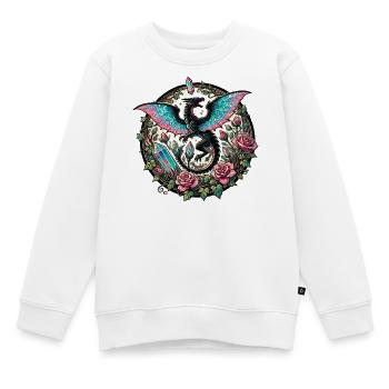 Crystalline Dragon in Rose Crystal Garden - Kids Premium Organic Sweatshirt - white - Front - AI Model Kid Male (0cm)