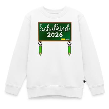 Einschulung Schulkind 2026 Schulanfang Fussball - Kinder Premium Organic Sweatshirt - Weiß - Vorne - AI Model Kid Male (0cm)