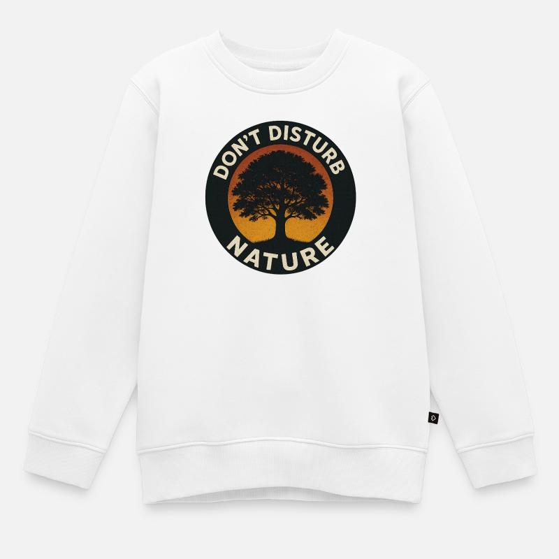 Don’t Disturb Nature – Tree Circle - Kinder Premium Organic Sweatshirt - Weiß