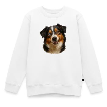 Hundeporträt Zweifarbiger Blick - Kinder Premium Organic Sweatshirt - Weiß - Vorne - AI Model Kid Male (0cm)