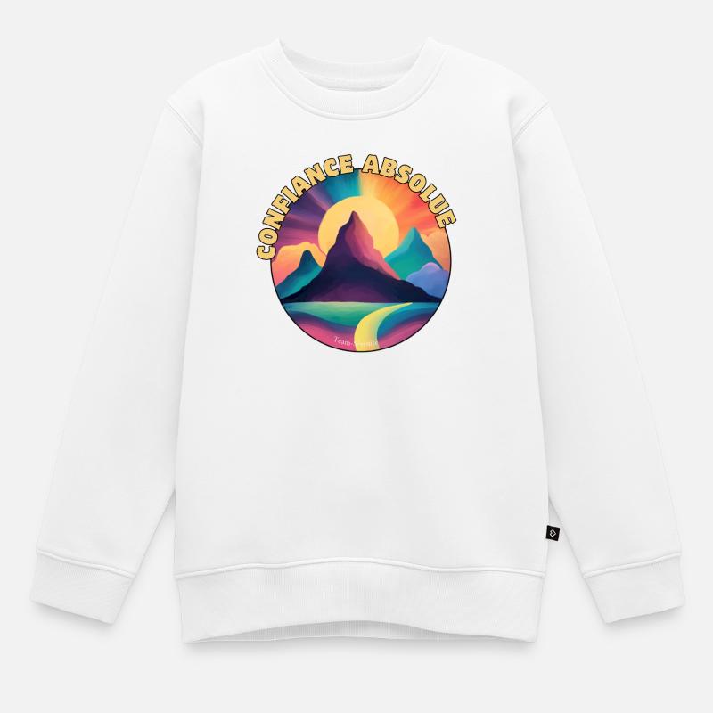 Absolute Trust Regenbogenberge - Kinder Premium Organic Sweatshirt - Weiß