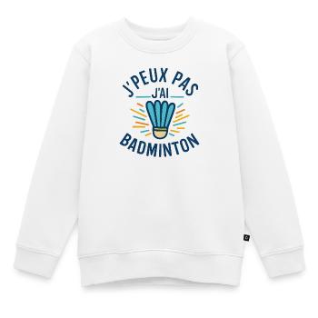 Ich kann nicht Badminton haben - Kinder Premium Organic Sweatshirt - Weiß - Vorne - AI Model Kid Male (0cm)