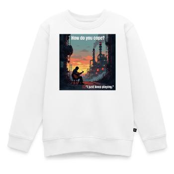 Jouer les sauvegardes à la guitare ! - Sweat Premium enfant bio - blanc - Devant - AI Model Kid Male (0cm)