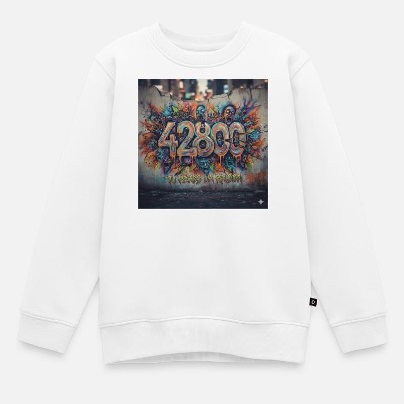 Graffiti 42800 Tu Perds La Raison - Sweat Premium enfant bio - blanc