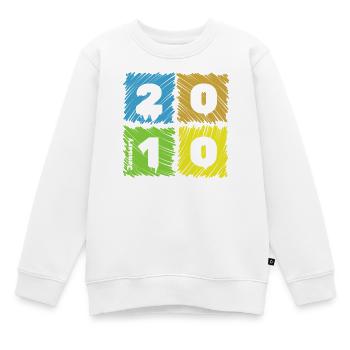 16. Geburtstag Farbige Patches since 01/2010 - Kinder Premium Organic Sweatshirt - Weiß - Vorne - AI Model Kid Male (0cm)
