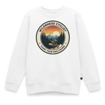 Wildnis-Radfahrerabzeichen - Kinder Premium Organic Sweatshirt - Weiß - Vorne - AI Model Kid Male (0cm)