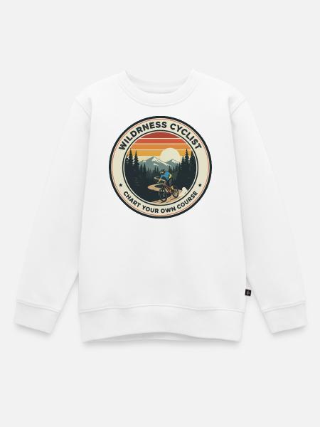 Wildnis-Radfahrerabzeichen - Kinder Premium Organic Sweatshirt - Weiß