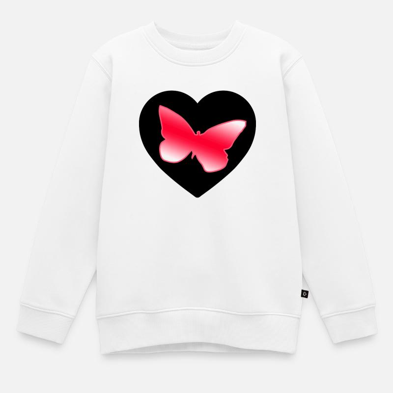 Schmetterlinge - Kinder Premium Organic Sweatshirt - Weiß
